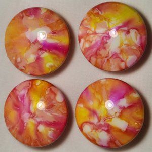 Hand Crafted Cabinet Door Knobs Decorative Resin Wood Painted Kitchen Dresser